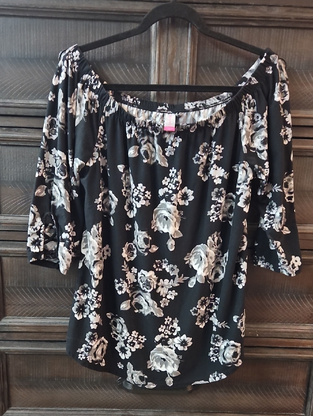 No Boundaries Black Floral Off-Shoulder Blouse